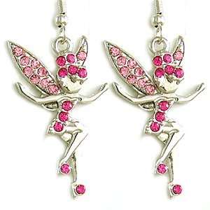  Cute Pink Fairy Tinkerbell Dangle Earrings e324 
