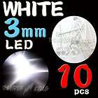 10 X 3mm White LED Super Bright Round Lighting Bulbs