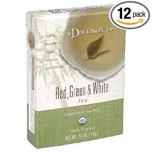 Davidsons Tea Red, Green & White, 8 Count Tea Bags (Pack of 12 