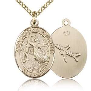   Gold Filled 3/4in St Joseph of Cupertino Medal & 18in Chain Jewelry