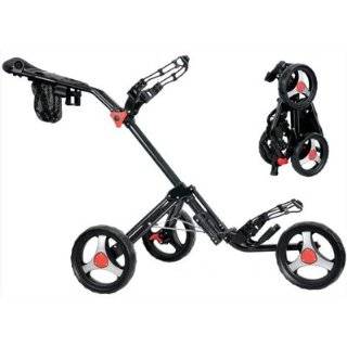   One Click Folding 4 Wheel Golf Push Cart (Black)