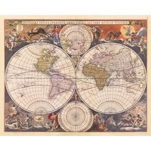  New World Map (17Th Century)   Poster by Nicholas Visscher 