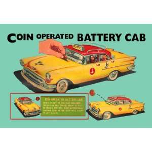  Coin Operated Battery Cab 24X36 Canvas Giclee