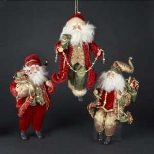   and Gold Elegant Santa Claus Christmas Ornaments 12