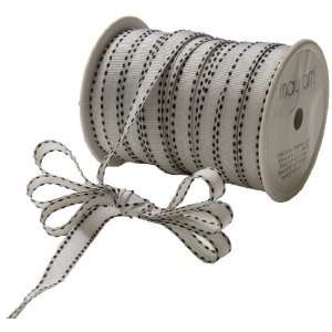  May Arts 3/8 Inch Wide Ribbon, White Grosgrain Arts 