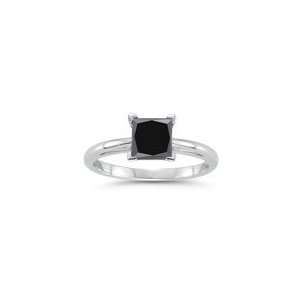   Cts Black Diamond Scroll Solitaire Ring in 14K White Gold 6.0 Jewelry