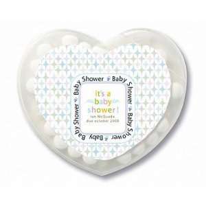 Wedding Favors Blue Its a Baby Shower Design Personalized Heart Shaped 