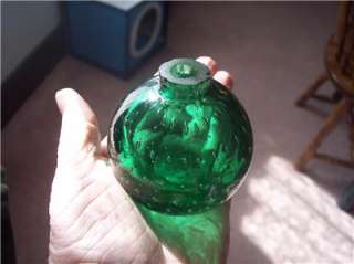 antique emerald green Glass Target Ball OR FIRE EXTINGUISHER ROUND 