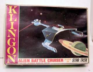 1960s Star Trek AMT Klingon Model Kit w Lights in Box  