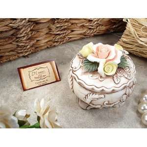  Wedding Favors Round roses capo trinket box (Set of 7 
