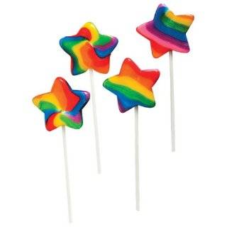Rainbow Star Swirl Lollipops (1 dz)