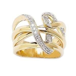   18K Gold Plated Clear Cubic Zirconia Luxurious Lace Knot Band Ring