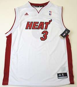 NBA Adidas Miami Heat Dwyane Wade Youth 2012 Revolution 30 Home White 