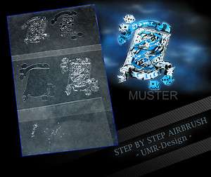Airbrush Stencil Template 5 Steps AS 023 M Size 5,11 x 3,95  