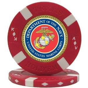   Seal on Red Big Slick Texas Holdem Poker Chip