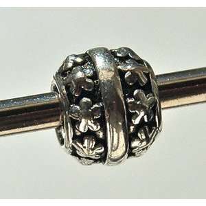   Pandora style triple coated sterling silver plate bead