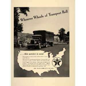  1937 Ad Texaco Oil Gasoline Texas Company Semi Truck 