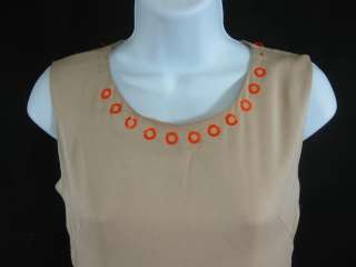 BOTTEGA VENETA Beige Orange Circle Embellished Dress  