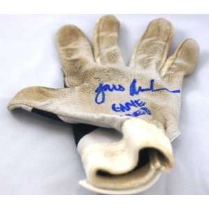 Lars Anderson Autographed Game Used Batting Glove (wht w/ blk)   NFL 