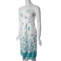 Cute Options Juniors Floral Blue/ White Tube Dress  