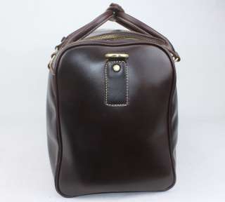 Handmade Mens Thick Genuine Leather Travel Case Bag Duffle Messenger 