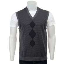 Calvin Klein Mens V neck Argyle Sweater Vest  