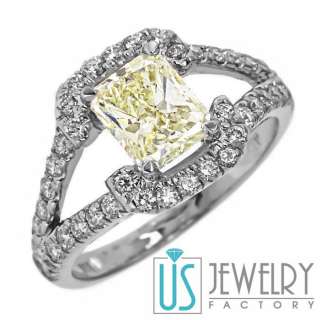   Gold Proposal Radiant Cut 2.18 Carat Diamond Engagement Ring  