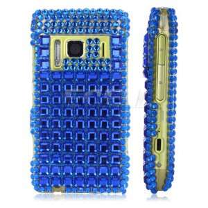  Ecell   BLUE SQUARE CRYSTAL DIAMOND BLING CASE FOR NOKIA 