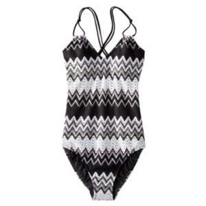  Missoni for Target Womens One Piece Swimsuit Black & White 