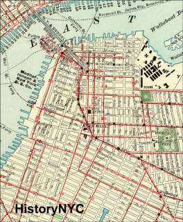 1893 LARGE OLD WALL MAP BROOKLYN NEW YORK  