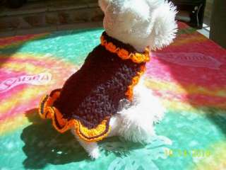 Dog Apparel BLACK Sweater w/SOFT PUMPKIN Ruffles XXS  