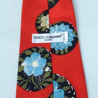 Swank DOLCE & GABBANA Tie   Red Flowers Pin Up Girl  
