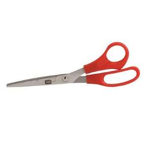  Stainless Steel Scissors, 8 Straight, Red Plastic Handles 