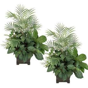  TWO Pre Potted 21 Mixed Artificial Palm Plants for Home 