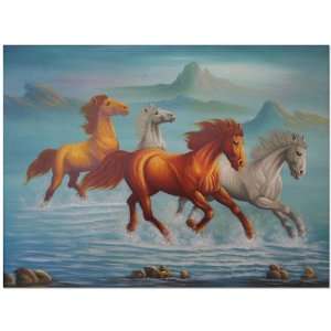 Wild Horses Painting~Canvas~Bali Art