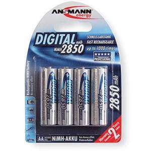 Ansmann AA Rechargeable Batteries 2850mAh NiMH 1.2V 4pk  