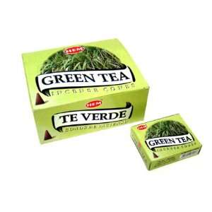  Green Tea   Case of 12 Boxes, 10 Cones Each   HEM Incense 