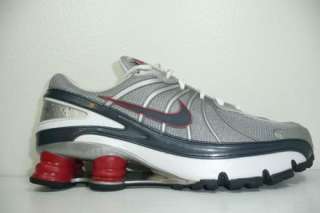 Nike + Shox Turbo VII Mens Size 9 Running Shoes Grey Red NZ Trainer 