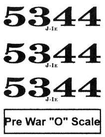 SILVER   #5344, J 1E LIONEL Comp. Engine Cab Number, Set+ (EX)  