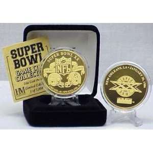  Chicago Bears 24KT Gold Plate Gold Super Bowl XX Flip Coin 