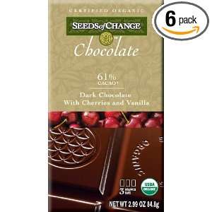 Seeds Of Change Organic Dark (61% Cacao) Chocolate with Cherries and 