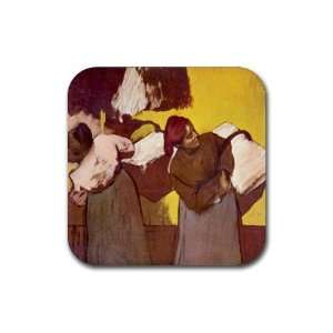  Two Washer Women By Edgar Degas Square Coasters   Set of 4 