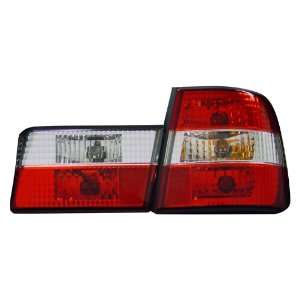 BMW 5 SERIES E34 88 94 TAIL LIGHTS RED & CLEAR CRYSTAL LENS
