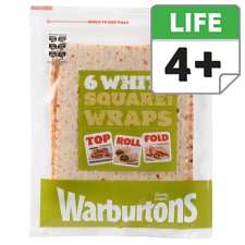 Warburtons 6 Square Wraps   Groceries   Tesco Groceries