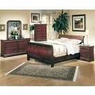   Pc. Wiseman Cherry Wood Finish Queen Traditional Sleigh Bedroom Set