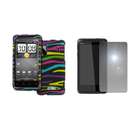 EMPIRE HTC EVO Design 4G Black with Multi Color Zebra Stripes 