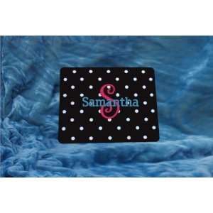   Polka Dot Mouse Pads with Single Initial and Name
