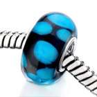 pugster black aquamarine dots 925 sterling silver gift jewelry glass