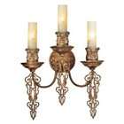   13438 012 Laurance 3 Light Wall Sconce, Antique Gold/Faux Alabaster