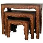 Oriental Furniture Olde Worlde Scalloped Nesting Table (Set of 3)